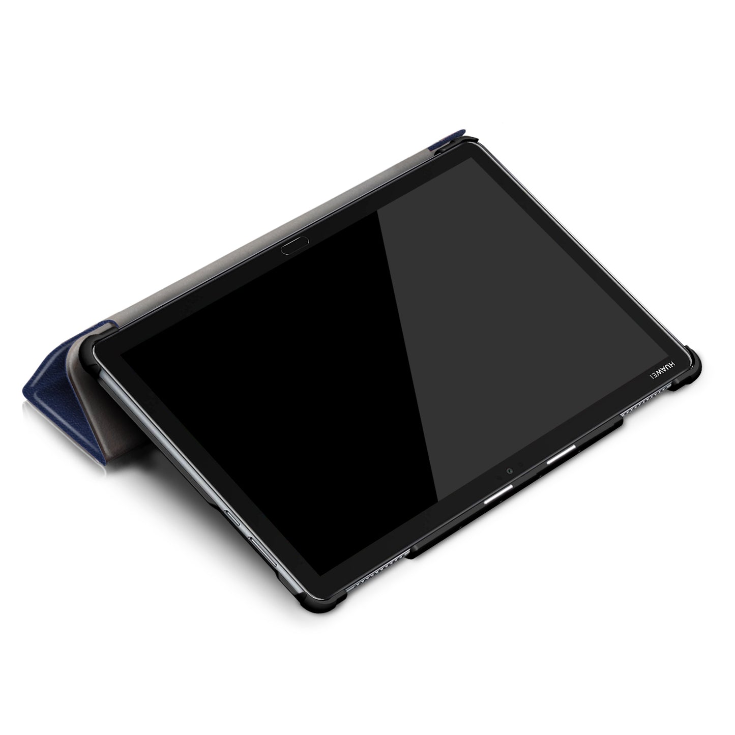 For Huawei Mediapad M5 Lite 10.1 Tri-fold Stand Auto-wake / sleep Smart Leather Case