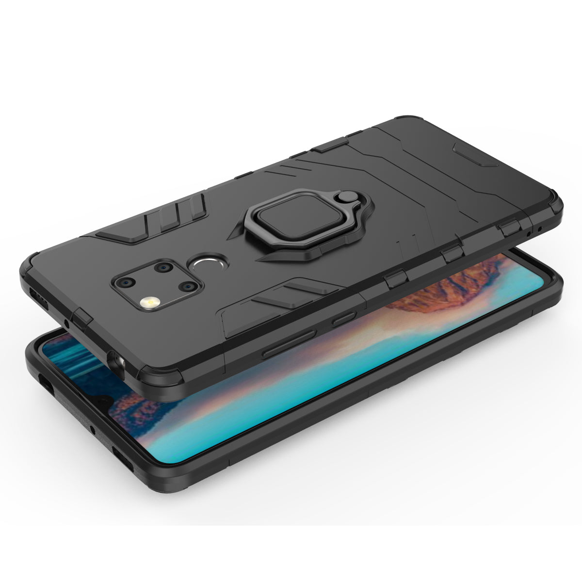 Finger Ring Kickstand PC + TPU Combo Cell Phone Case for Huawei Mate 20 X