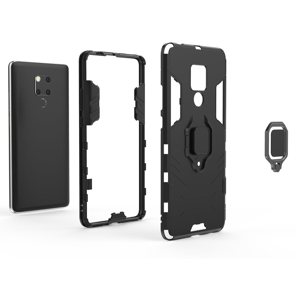 Finger Ring Kickstand PC + TPU Combo Cell Phone Case for Huawei Mate 20 X