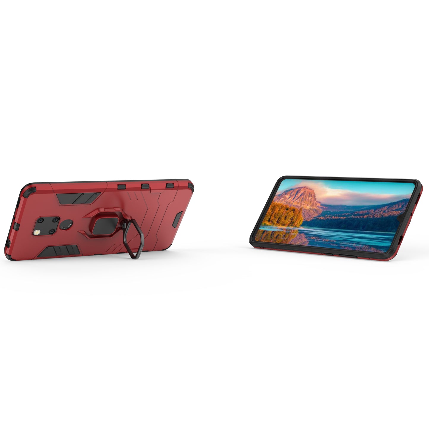 Finger Ring Kickstand PC + TPU Combo Cell Phone Case for Huawei Mate 20 X