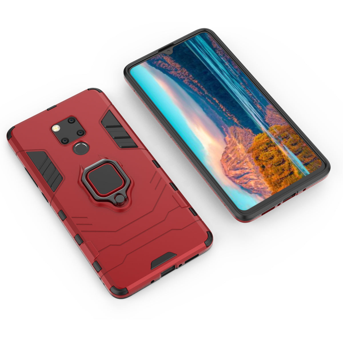 Finger Ring Kickstand PC + TPU Combo Cell Phone Case for Huawei Mate 20 X