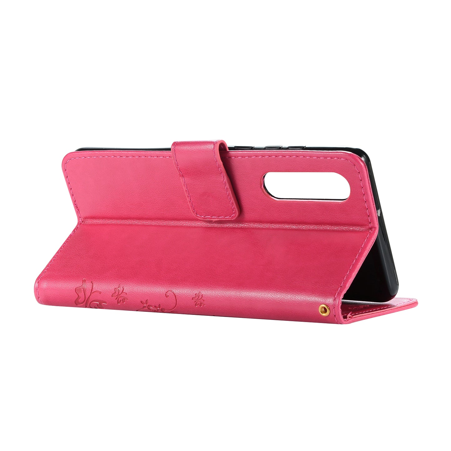 For Huawei P30 Imprint Butterfly Flower Leather Wallet Case with Strap
