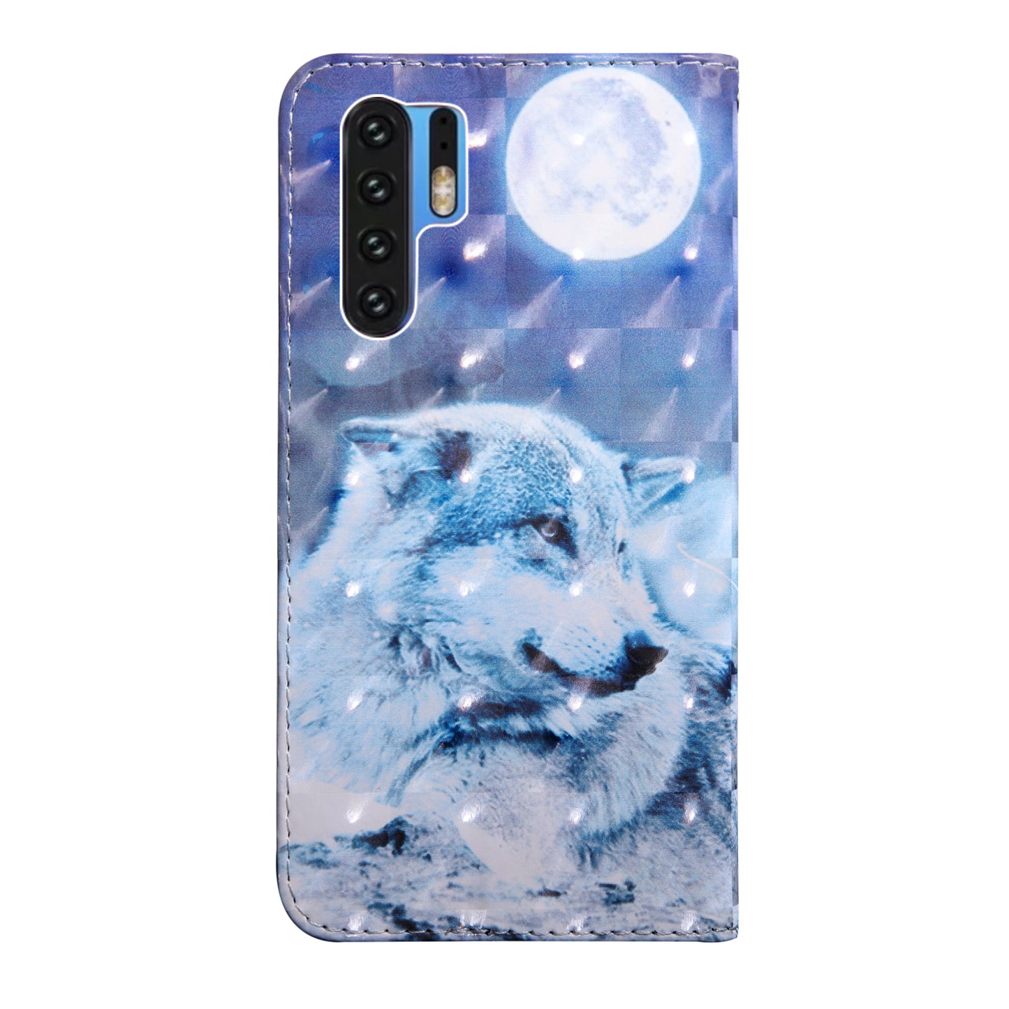 For Huawei P30 Pro Pattern Printing Light Spot Decor Leather Wallet Case
