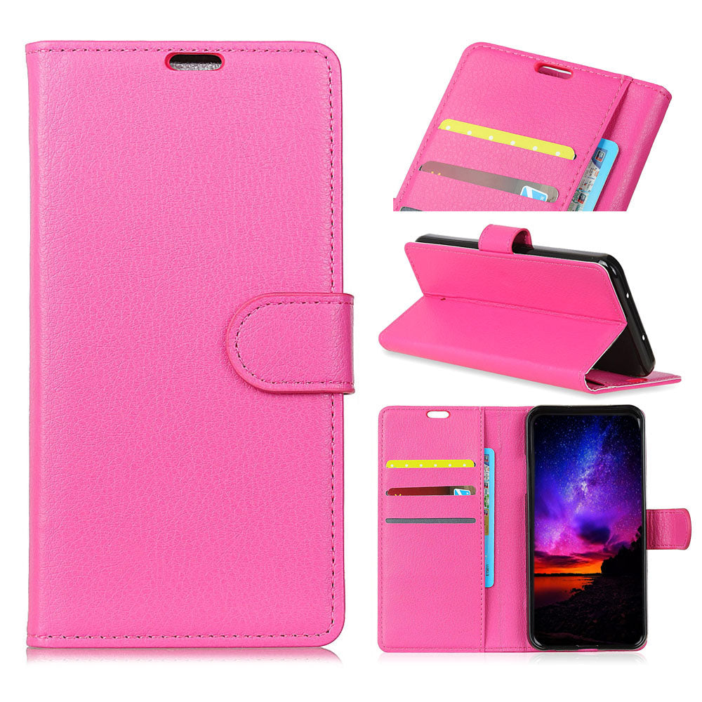 For Huawei P30 Lite Shockproof Phone Bag Covering Litchi Skin Wallet Leather Stand Case
