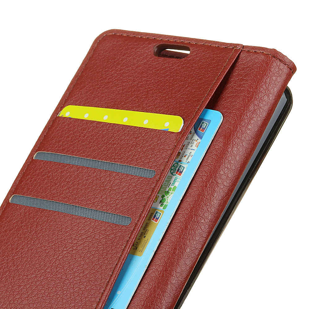 For Huawei P30 Lite Shockproof Phone Bag Covering Litchi Skin Wallet Leather Stand Case