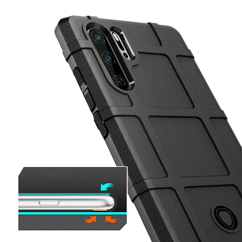 For Huawei P30 Pro Rugged Square Grid Texture TPU Protection Case