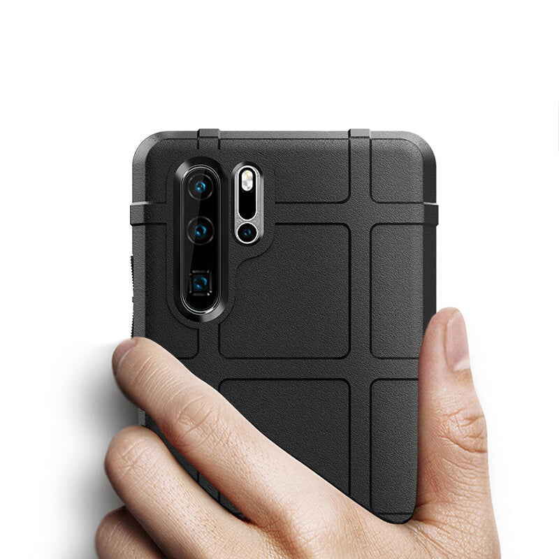 For Huawei P30 Pro Rugged Square Grid Texture TPU Protection Case