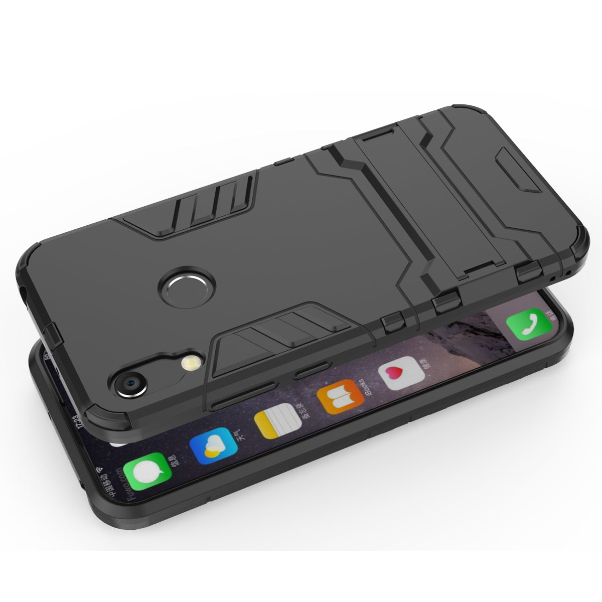For Huawei Honor 8A / Y6 (2019, with Fingerprint Sensor) / Y6 Prime (2019) Cool Guard Kickstand PC + TPU Hybrid Phone Case