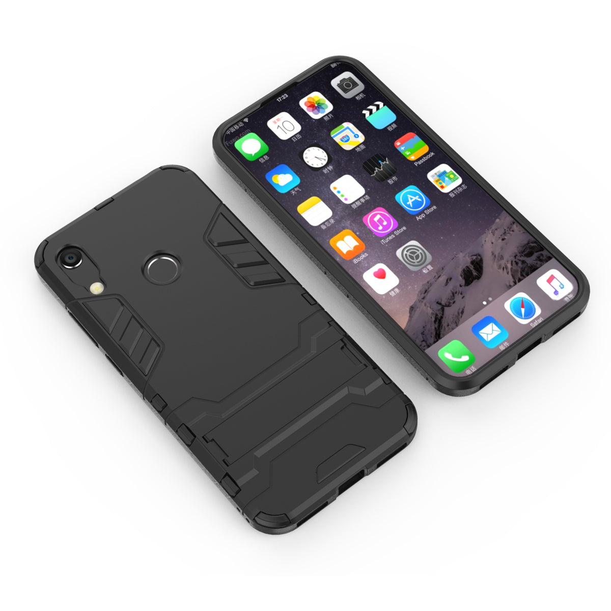 For Huawei Honor 8A / Y6 (2019, with Fingerprint Sensor) / Y6 Prime (2019) Cool Guard Kickstand PC + TPU Hybrid Phone Case
