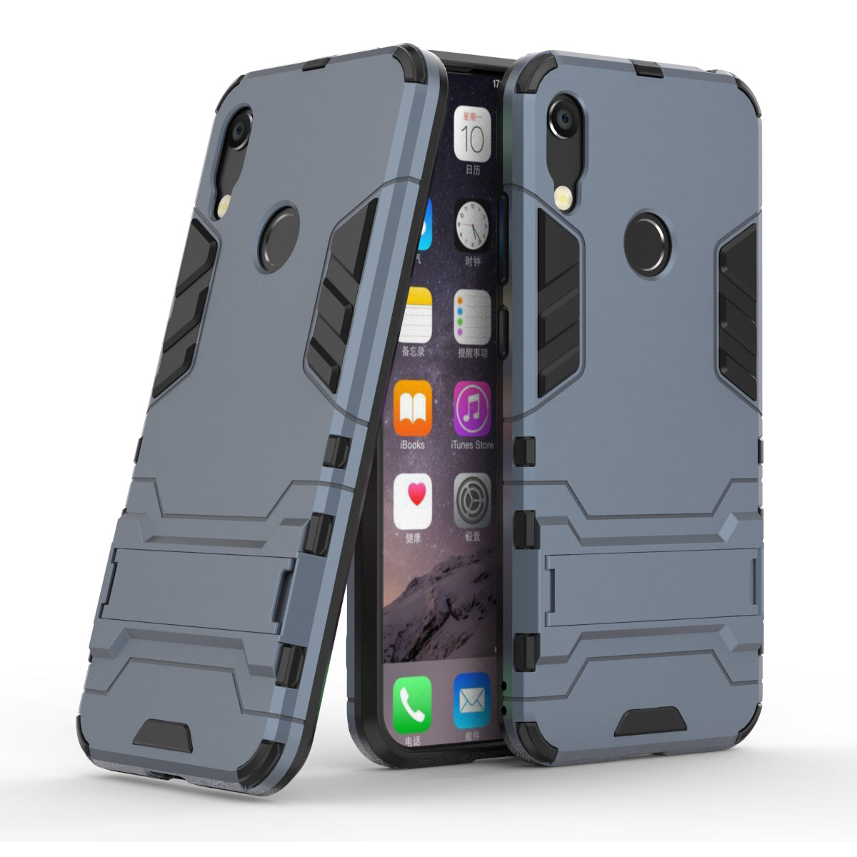 For Huawei Honor 8A / Y6 (2019, with Fingerprint Sensor) / Y6 Prime (2019) Cool Guard Kickstand PC + TPU Hybrid Phone Case