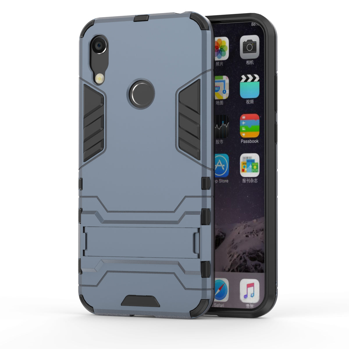 For Huawei Honor 8A / Y6 (2019, with Fingerprint Sensor) / Y6 Prime (2019) Cool Guard Kickstand PC + TPU Hybrid Phone Case