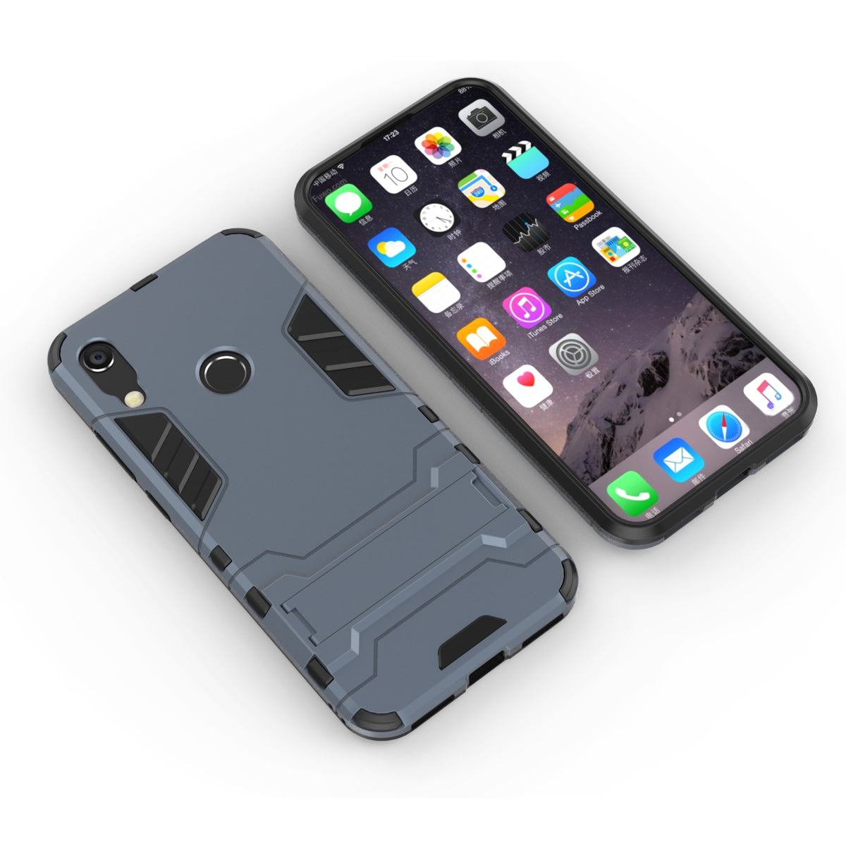 For Huawei Honor 8A / Y6 (2019, with Fingerprint Sensor) / Y6 Prime (2019) Cool Guard Kickstand PC + TPU Hybrid Phone Case