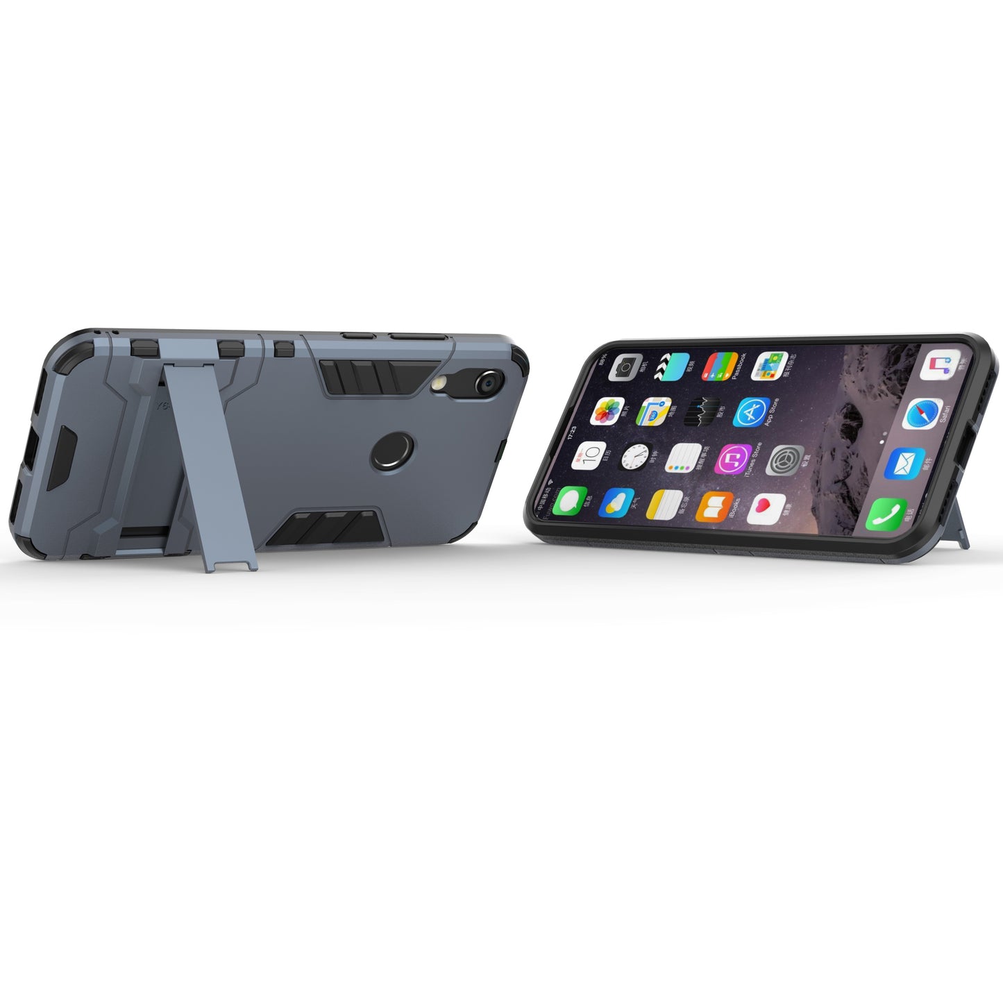 For Huawei Honor 8A / Y6 (2019, with Fingerprint Sensor) / Y6 Prime (2019) Cool Guard Kickstand PC + TPU Hybrid Phone Case
