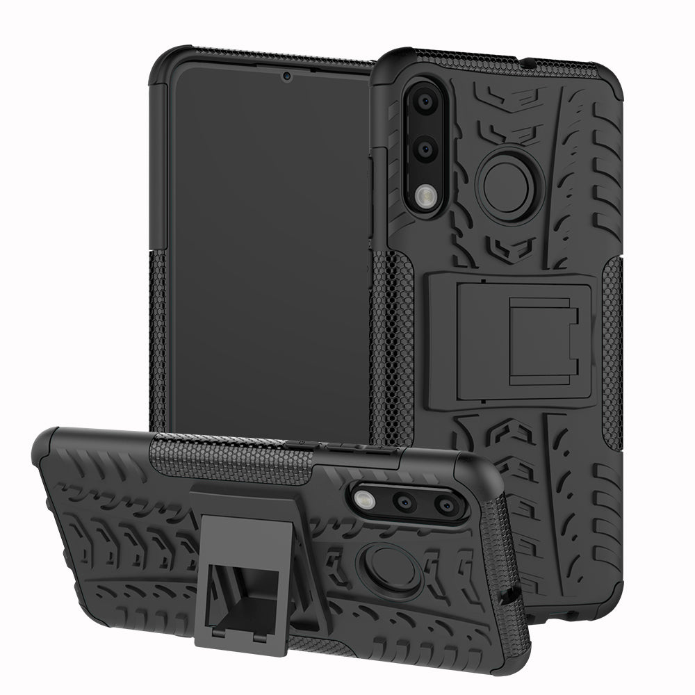 For Huawei P30 Lite Cool Tyre Kickstand PC + TPU Hybrid Protection Case Cover