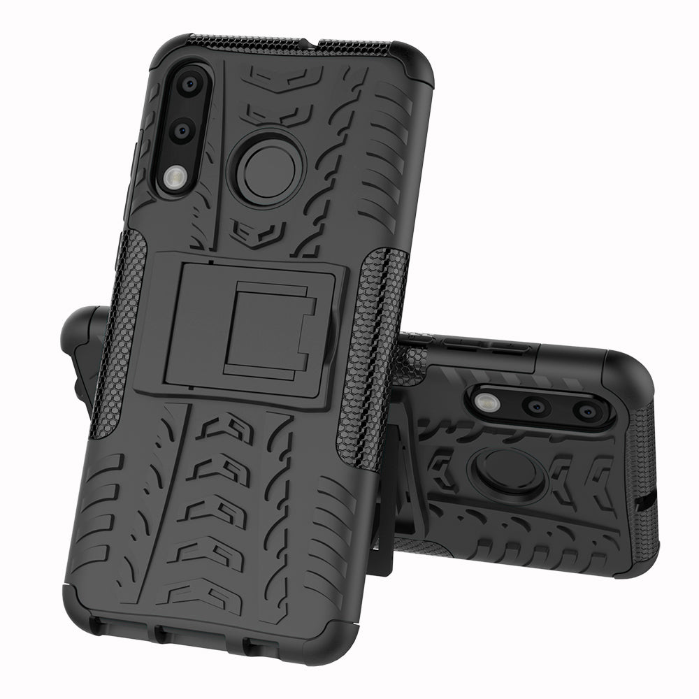 For Huawei P30 Lite Cool Tyre Kickstand PC + TPU Hybrid Protection Case Cover