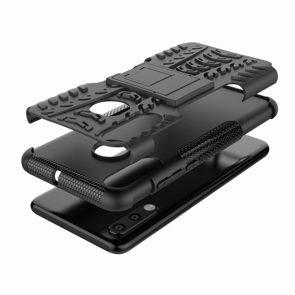 For Huawei P30 Lite Cool Tyre Kickstand PC + TPU Hybrid Protection Case Cover
