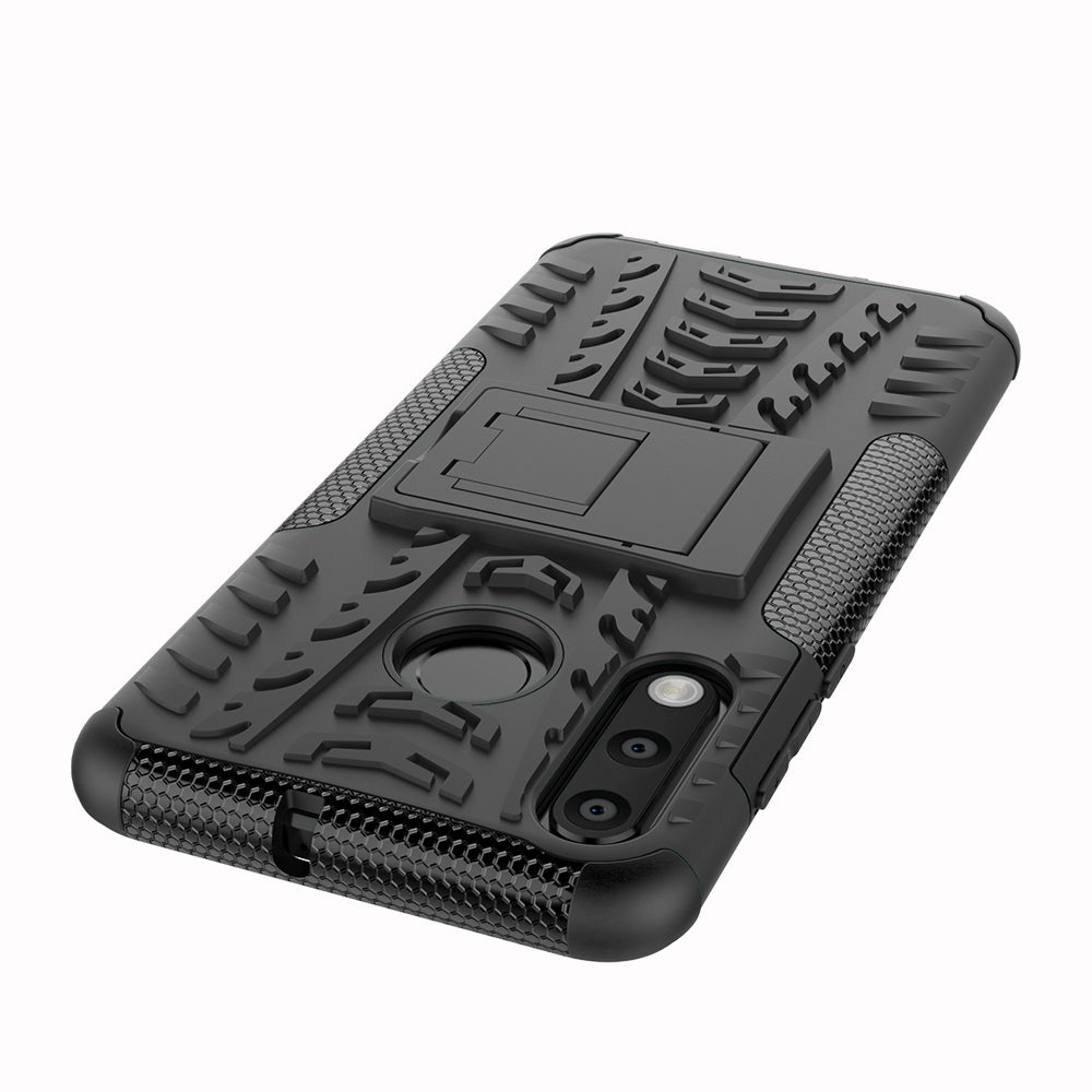For Huawei P30 Lite Cool Tyre Kickstand PC + TPU Hybrid Protection Case Cover