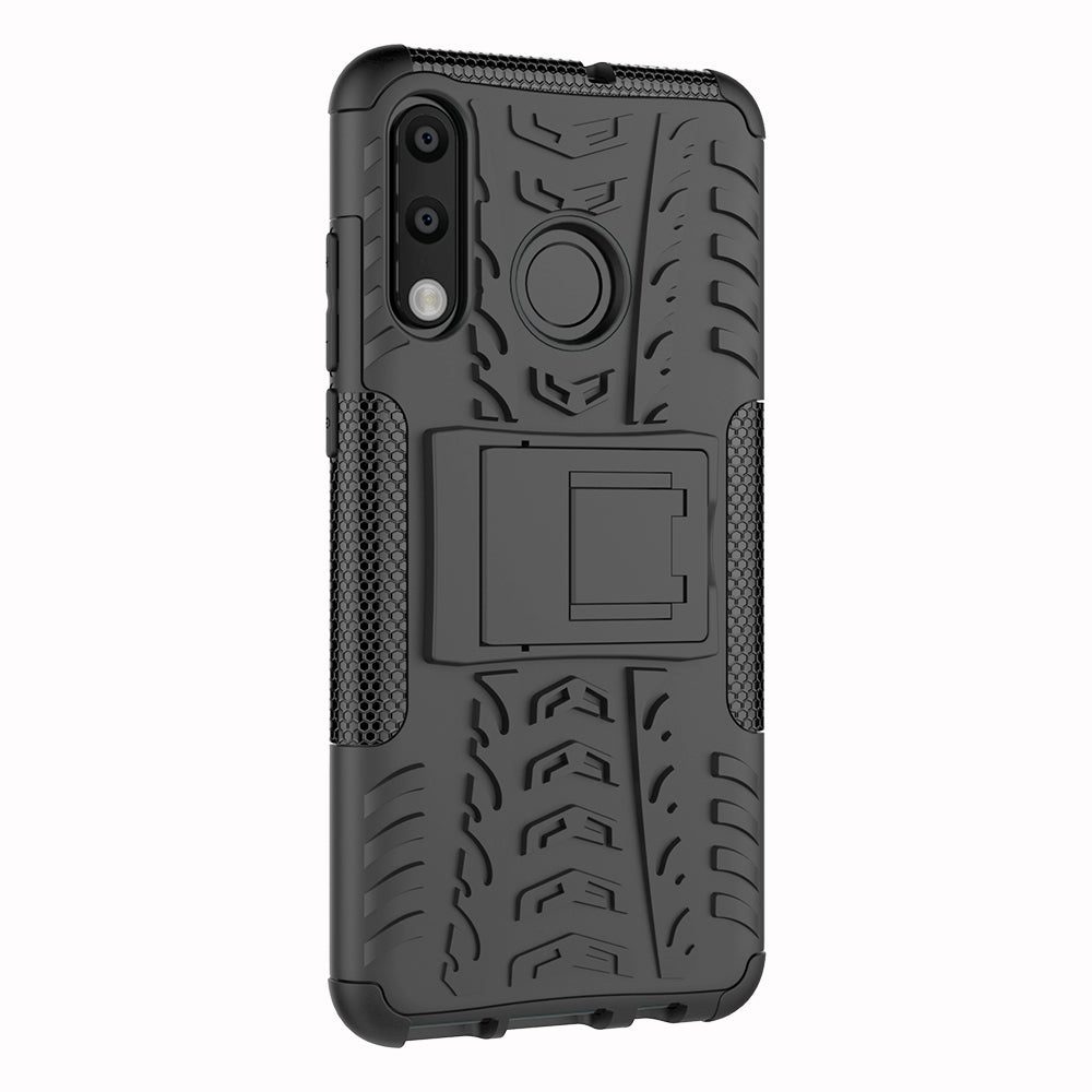 For Huawei P30 Lite Cool Tyre Kickstand PC + TPU Hybrid Protection Case Cover