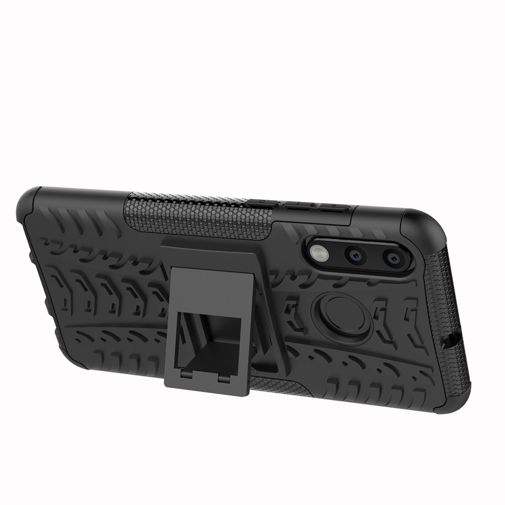For Huawei P30 Lite Cool Tyre Kickstand PC + TPU Hybrid Protection Case Cover