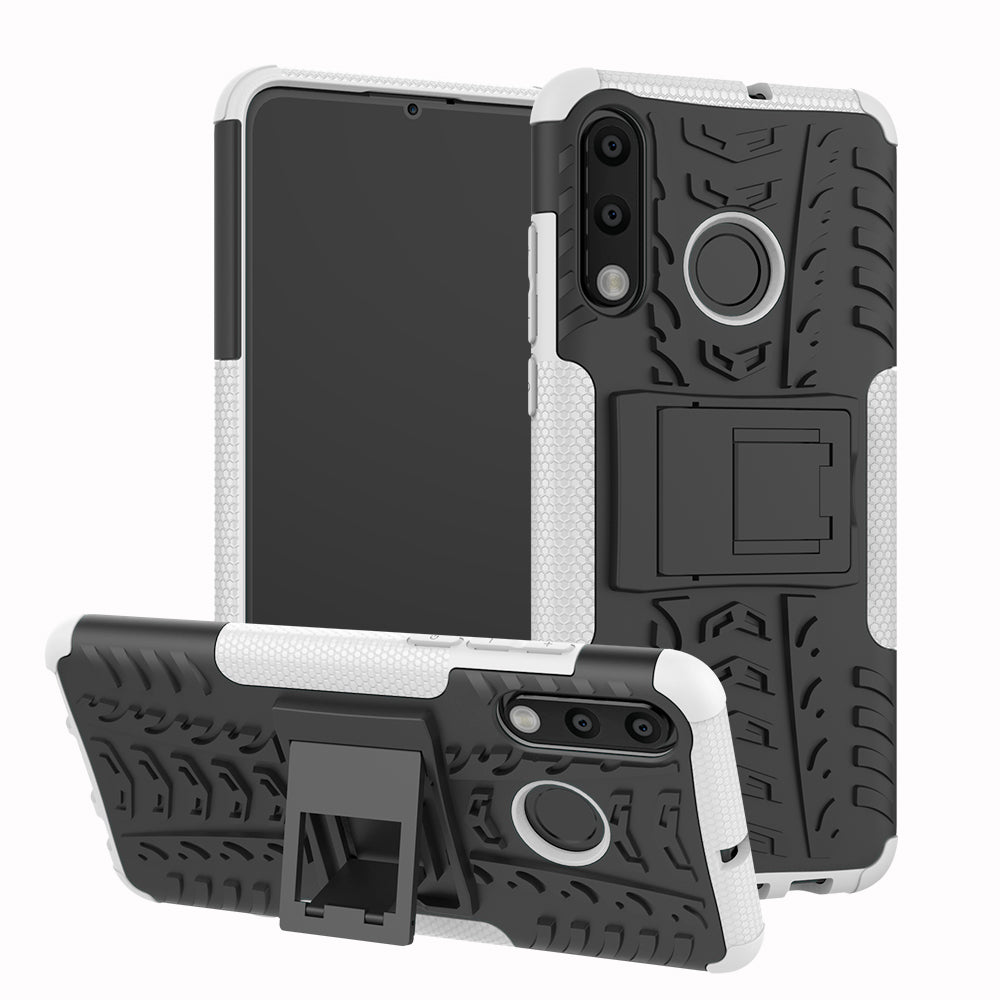 For Huawei P30 Lite Cool Tyre Kickstand PC + TPU Hybrid Protection Case Cover