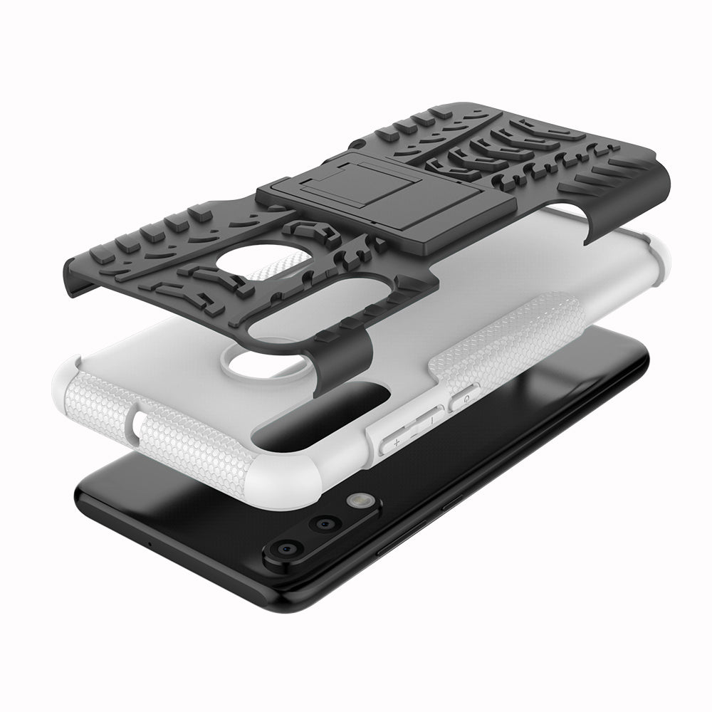 For Huawei P30 Lite Cool Tyre Kickstand PC + TPU Hybrid Protection Case Cover
