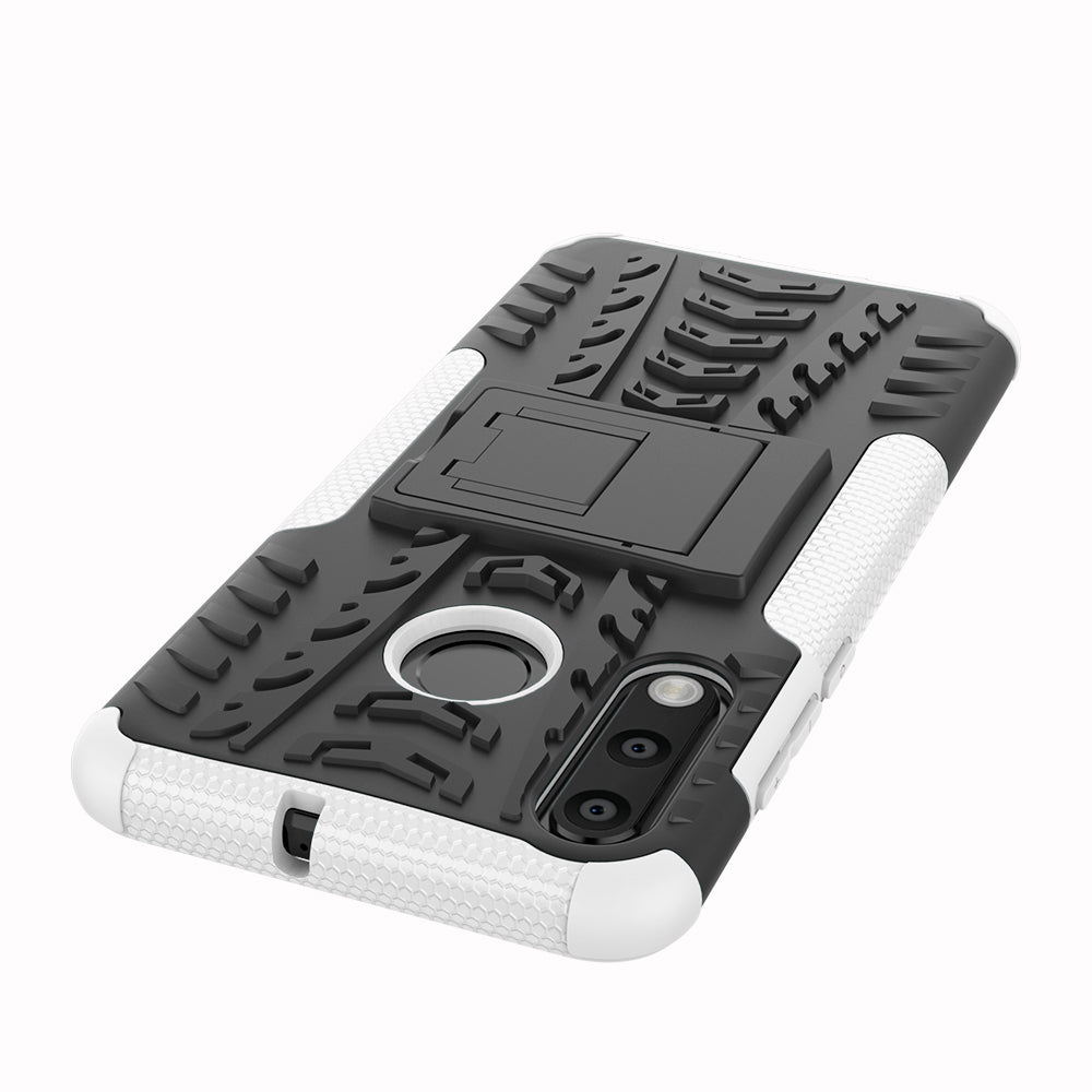 For Huawei P30 Lite Cool Tyre Kickstand PC + TPU Hybrid Protection Case Cover