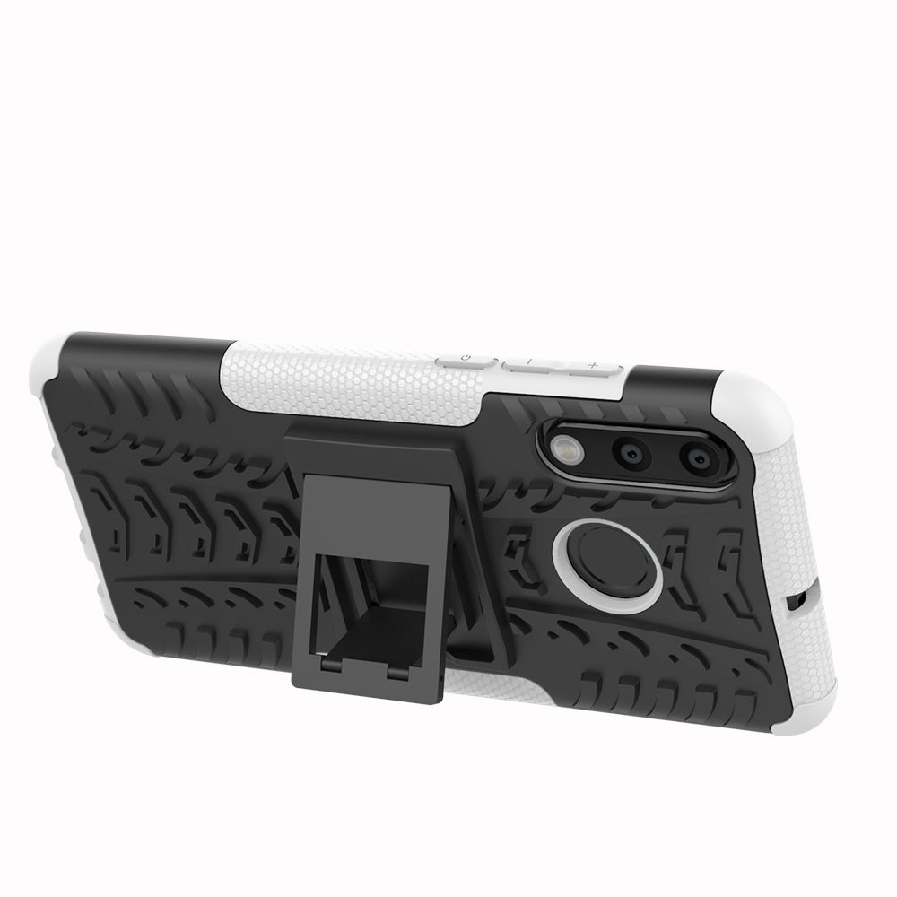 For Huawei P30 Lite Cool Tyre Kickstand PC + TPU Hybrid Protection Case Cover