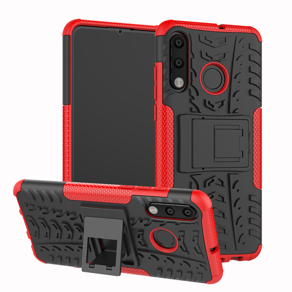 For Huawei P30 Lite Cool Tyre Kickstand PC + TPU Hybrid Protection Case Cover