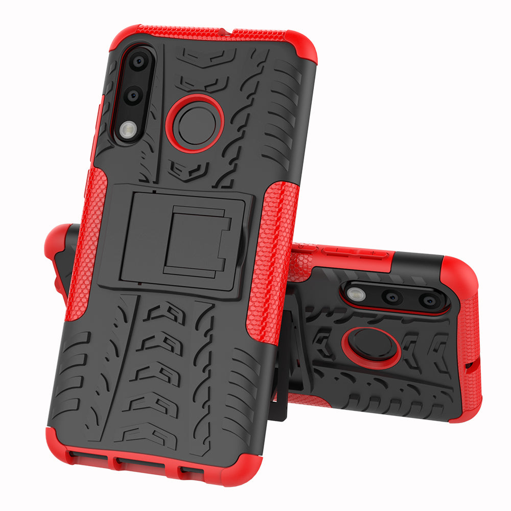 For Huawei P30 Lite Cool Tyre Kickstand PC + TPU Hybrid Protection Case Cover