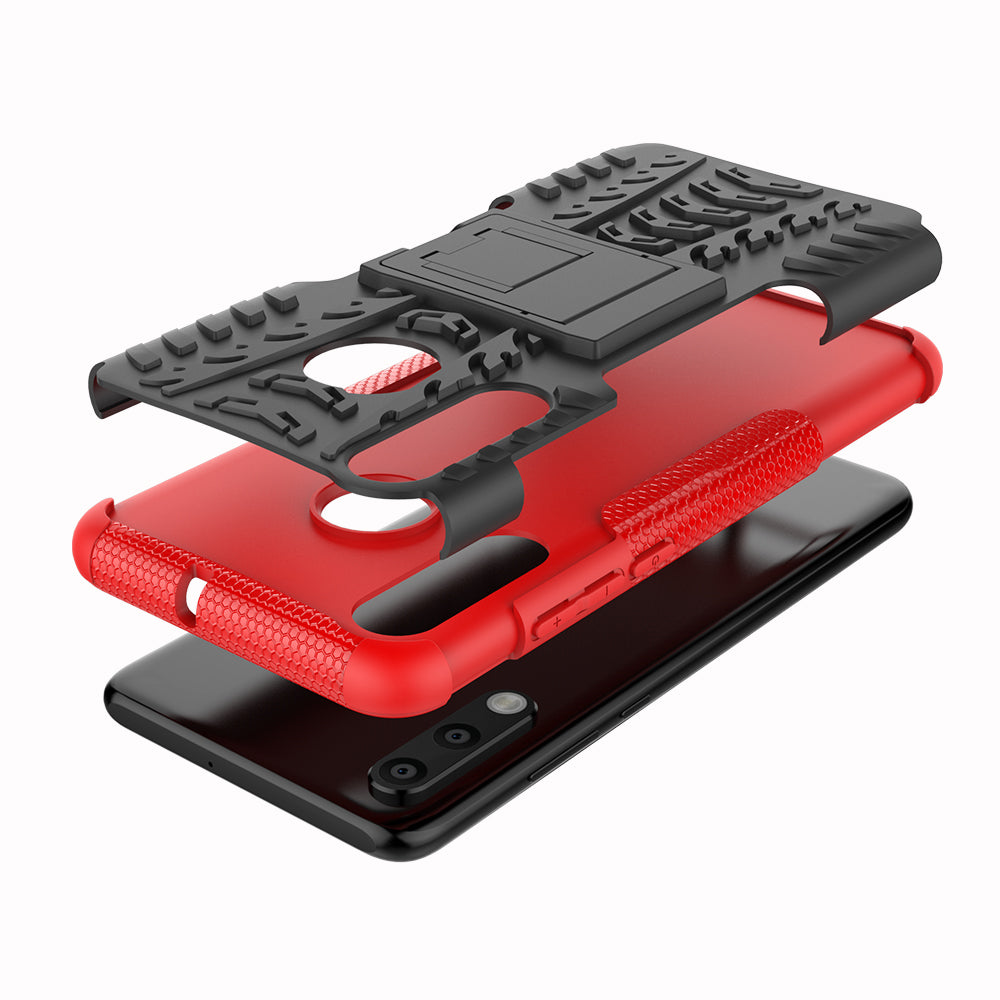 For Huawei P30 Lite Cool Tyre Kickstand PC + TPU Hybrid Protection Case Cover