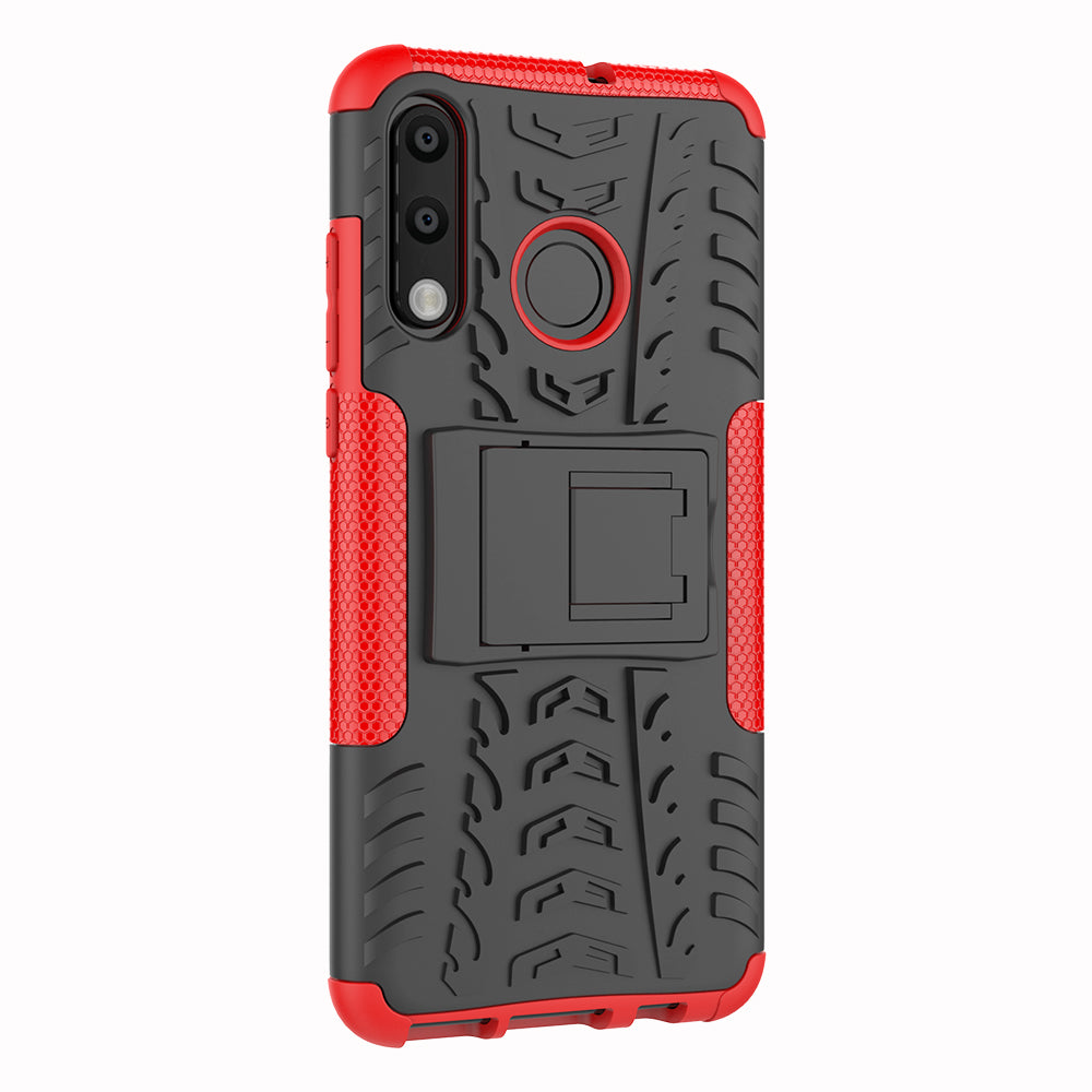 For Huawei P30 Lite Cool Tyre Kickstand PC + TPU Hybrid Protection Case Cover
