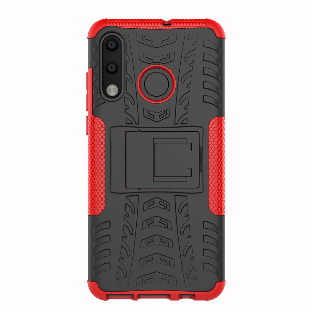 For Huawei P30 Lite Cool Tyre Kickstand PC + TPU Hybrid Protection Case Cover