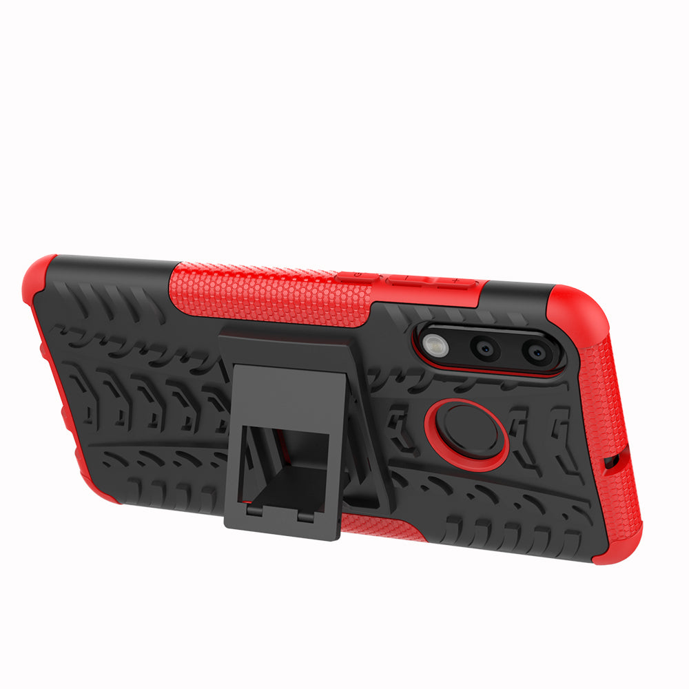 For Huawei P30 Lite Cool Tyre Kickstand PC + TPU Hybrid Protection Case Cover