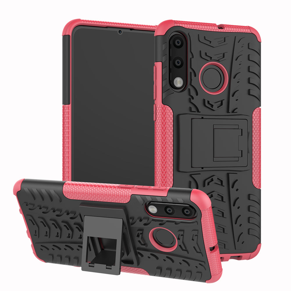 For Huawei P30 Lite Cool Tyre Kickstand PC + TPU Hybrid Protection Case Cover