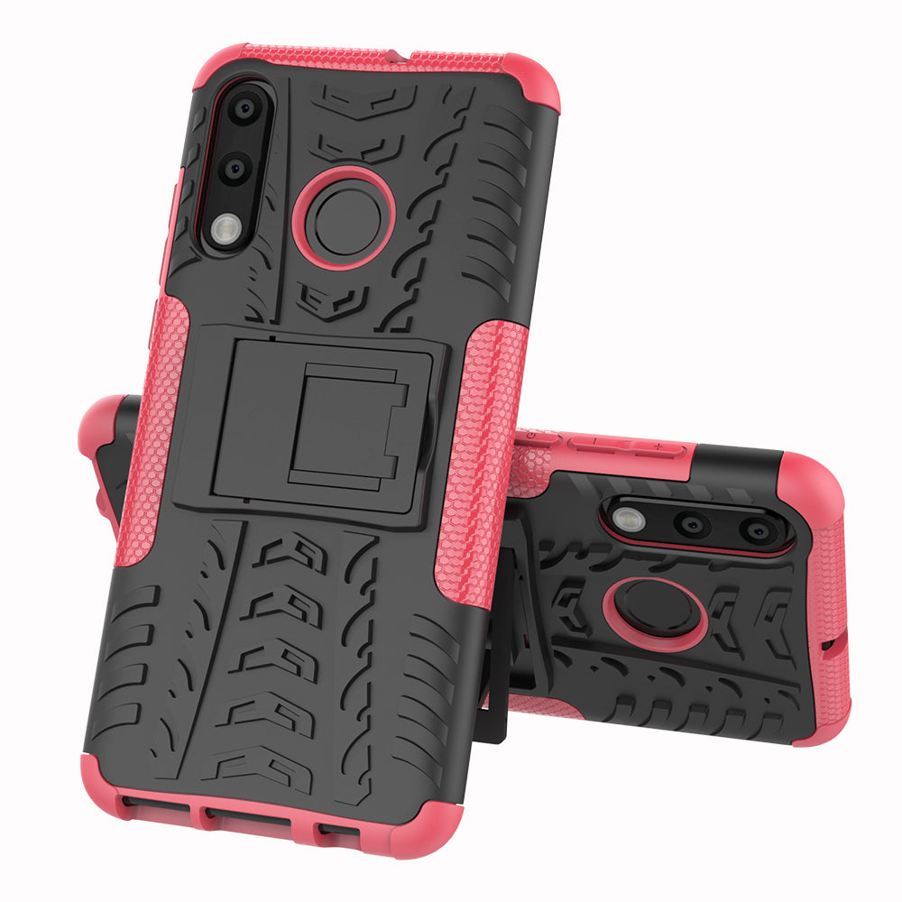 For Huawei P30 Lite Cool Tyre Kickstand PC + TPU Hybrid Protection Case Cover