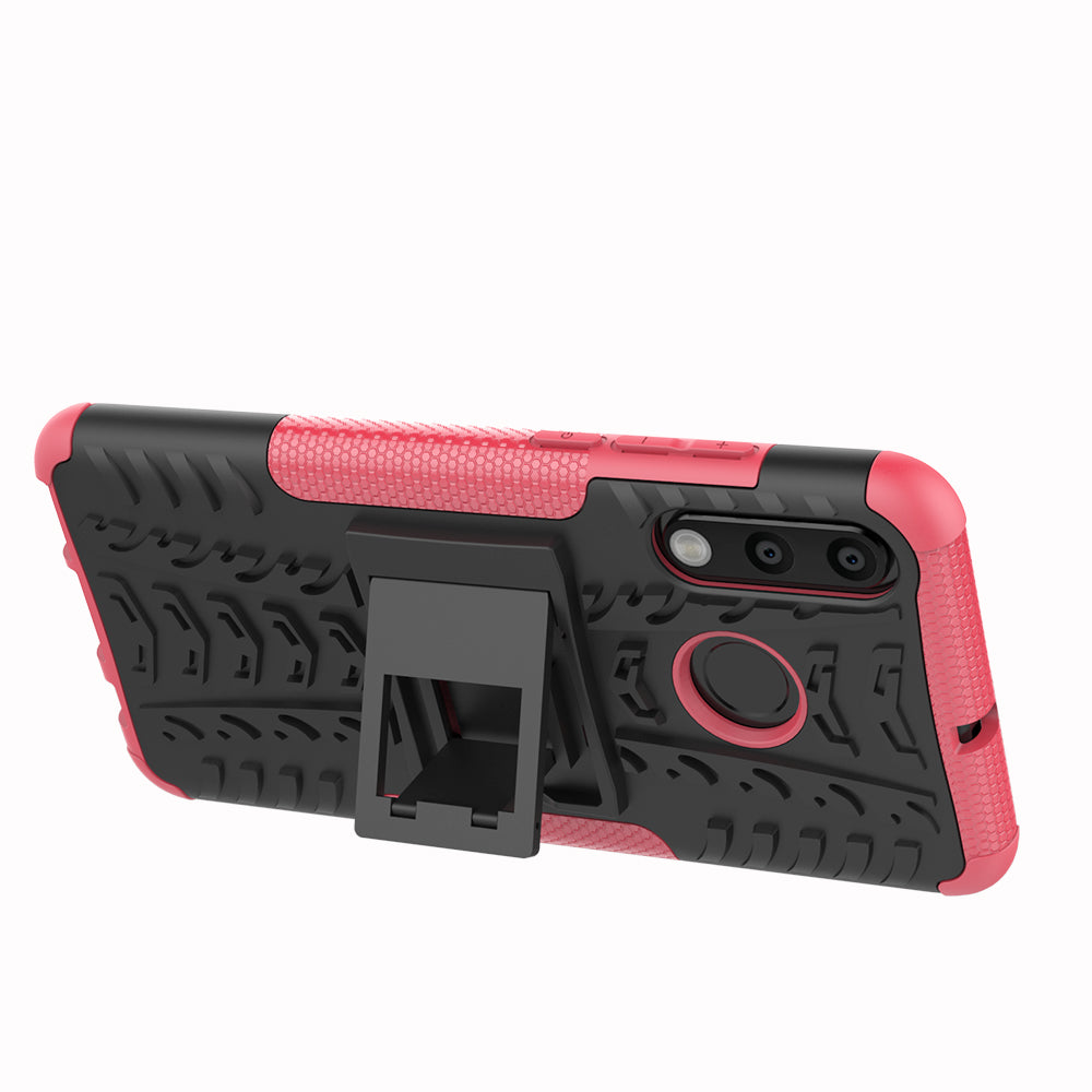For Huawei P30 Lite Cool Tyre Kickstand PC + TPU Hybrid Protection Case Cover