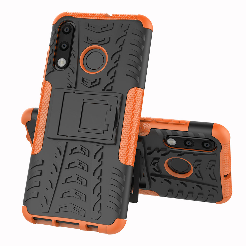For Huawei P30 Lite Cool Tyre Kickstand PC + TPU Hybrid Protection Case Cover