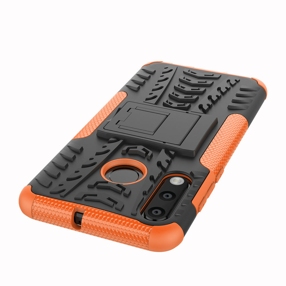 For Huawei P30 Lite Cool Tyre Kickstand PC + TPU Hybrid Protection Case Cover