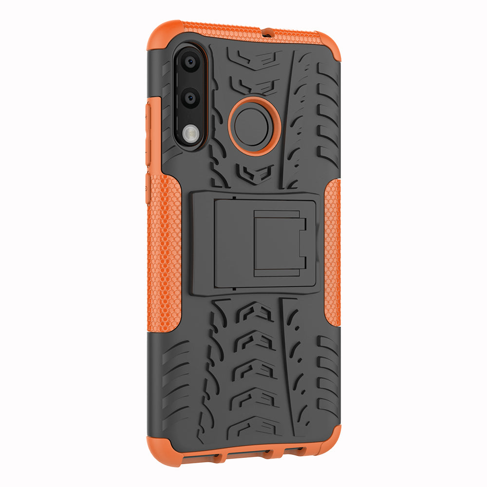 For Huawei P30 Lite Cool Tyre Kickstand PC + TPU Hybrid Protection Case Cover