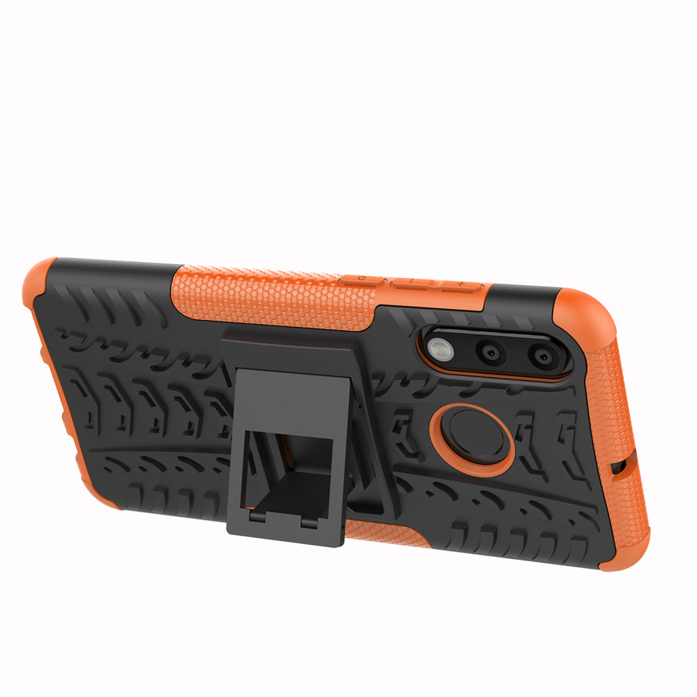 For Huawei P30 Lite Cool Tyre Kickstand PC + TPU Hybrid Protection Case Cover