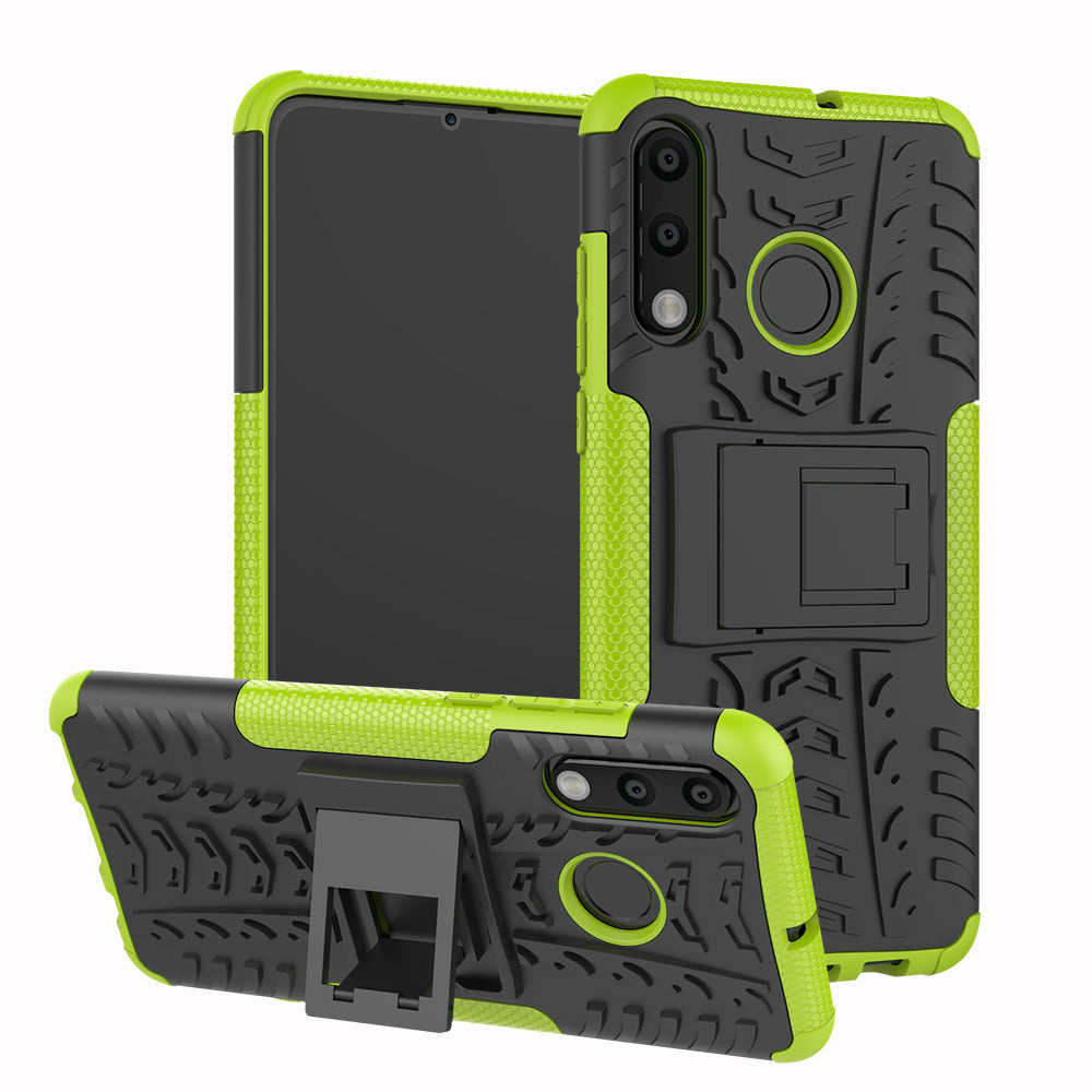 For Huawei P30 Lite Cool Tyre Kickstand PC + TPU Hybrid Protection Case Cover