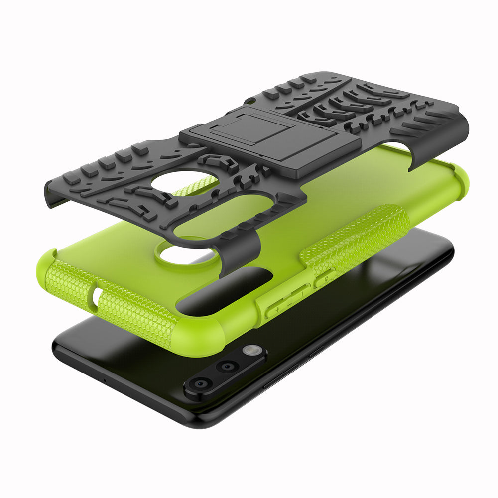 For Huawei P30 Lite Cool Tyre Kickstand PC + TPU Hybrid Protection Case Cover