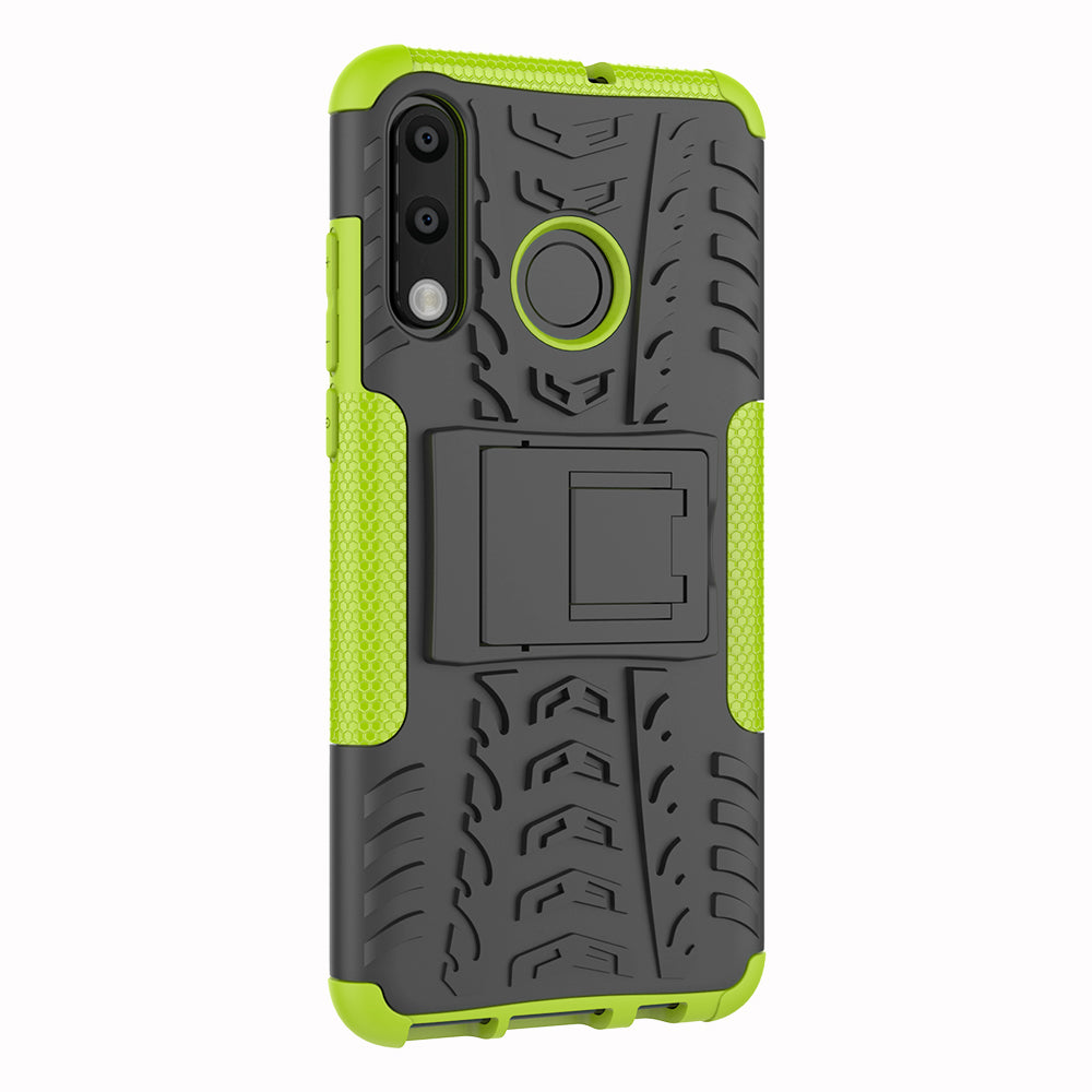 For Huawei P30 Lite Cool Tyre Kickstand PC + TPU Hybrid Protection Case Cover