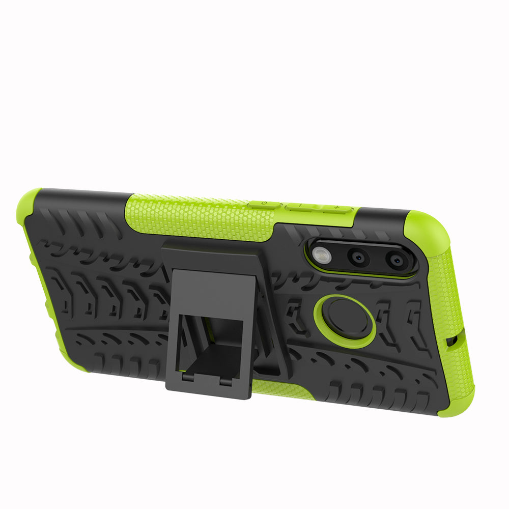 For Huawei P30 Lite Cool Tyre Kickstand PC + TPU Hybrid Protection Case Cover