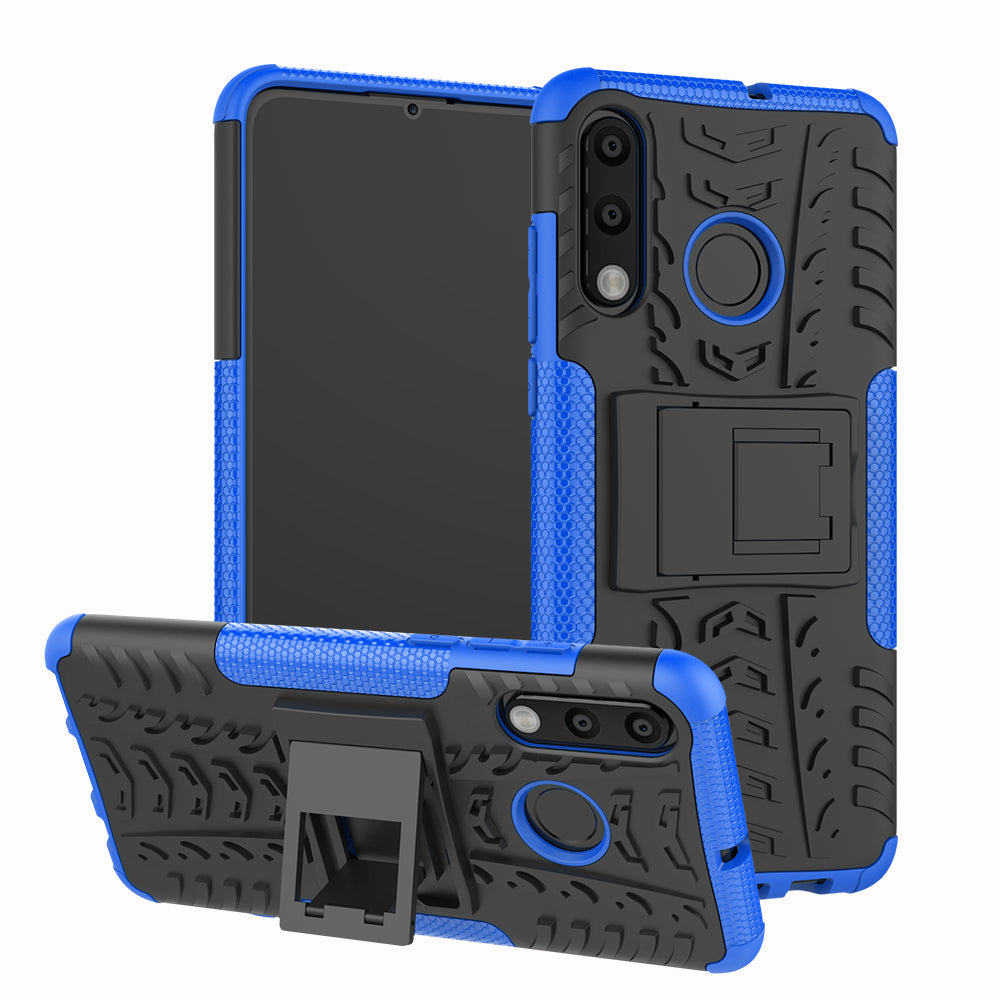 For Huawei P30 Lite Cool Tyre Kickstand PC + TPU Hybrid Protection Case Cover