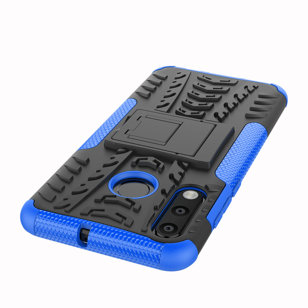 For Huawei P30 Lite Cool Tyre Kickstand PC + TPU Hybrid Protection Case Cover