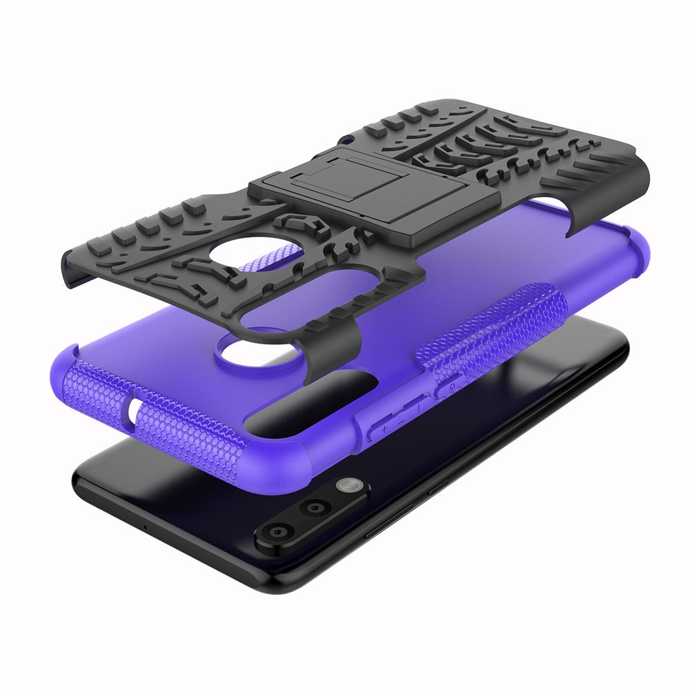 For Huawei P30 Lite Cool Tyre Kickstand PC + TPU Hybrid Protection Case Cover