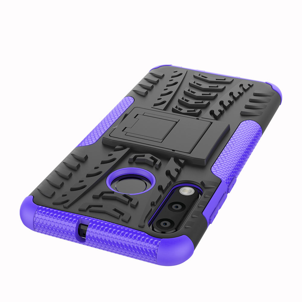 For Huawei P30 Lite Cool Tyre Kickstand PC + TPU Hybrid Protection Case Cover
