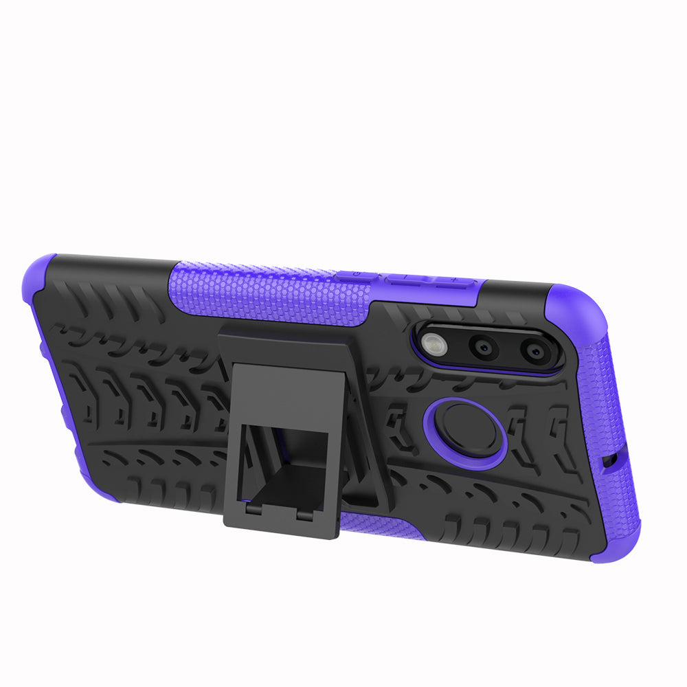 For Huawei P30 Lite Cool Tyre Kickstand PC + TPU Hybrid Protection Case Cover