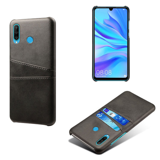 For Huawei P30 Lite / nova 4e PU Leather Coated PC Mobile Casing with Dual Card Slots